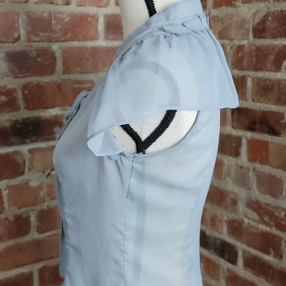 Viktor & Rolf Sheer Short Sleeve Button Front Blouse XS | FLAWS - Picture 3 of 7